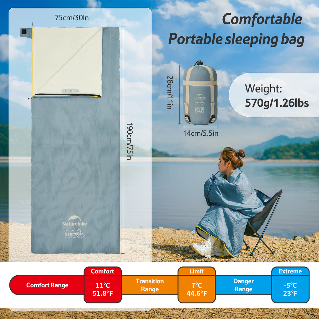 NatureSea™ Lightweight Comfortable Sleeping Bag 51.8°F / 11°C - Naturehike