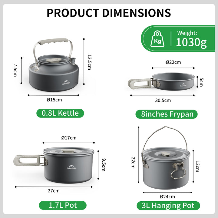 TrailCook™ Camping Aluminum Cookset - Naturehike