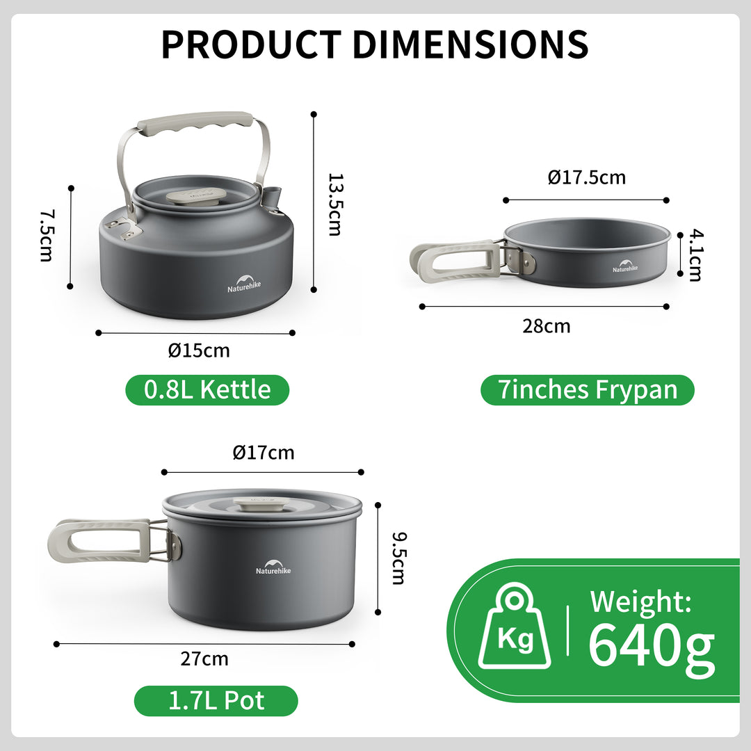 TrailCook™ Camping Aluminum Cookset - Naturehike