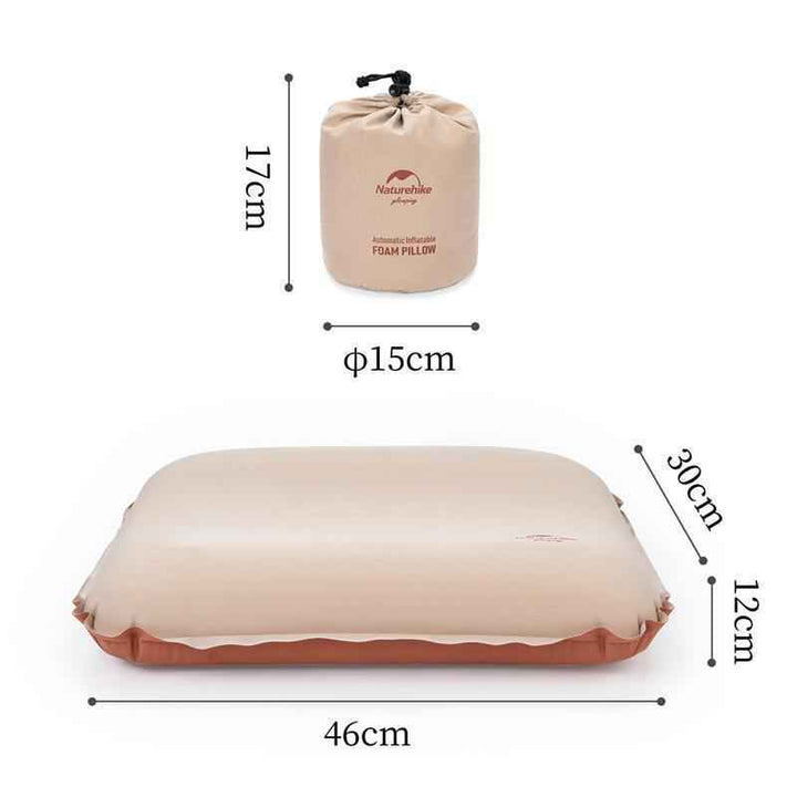 3D Hybrid Foam-Inflatable Camping Pillow