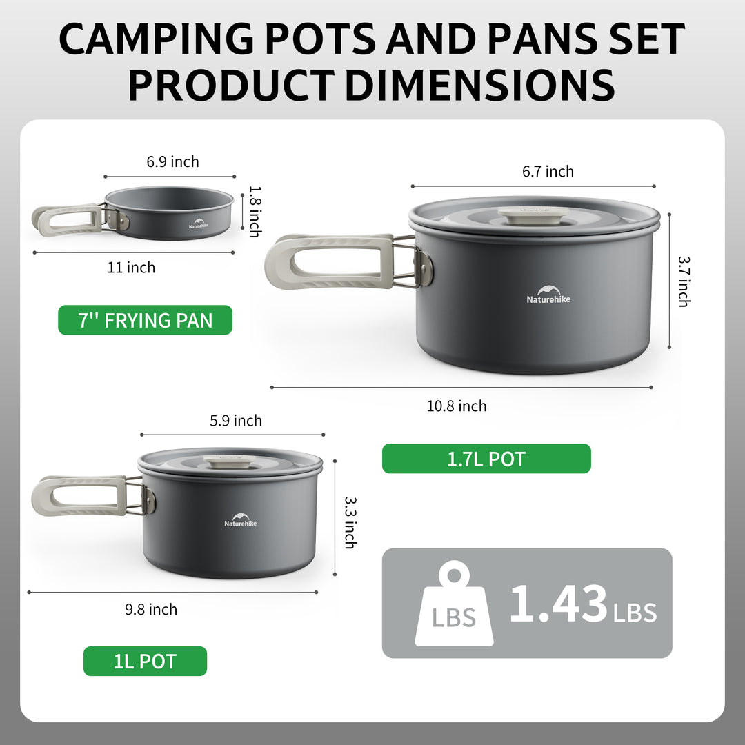 TrailCook™ Camping Aluminum Cookset - Naturehike