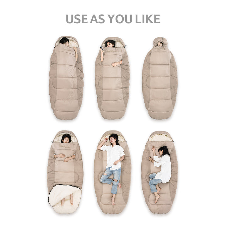 Egg-shaped Cotton Sleeping Bags With Arm Holes - Naturehike