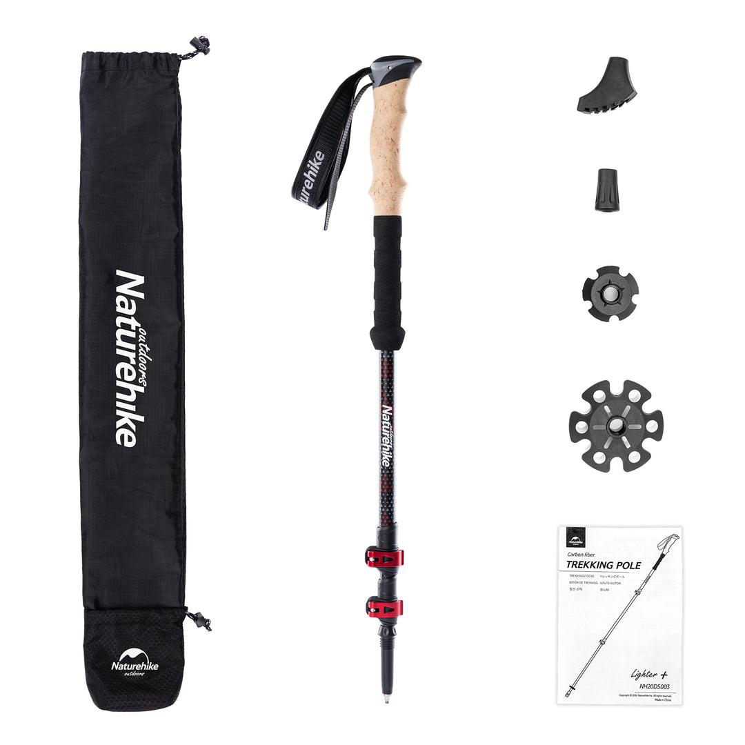 Far Wind™ Three-section Telescopic Carbon Trekking Pole - Naturehike