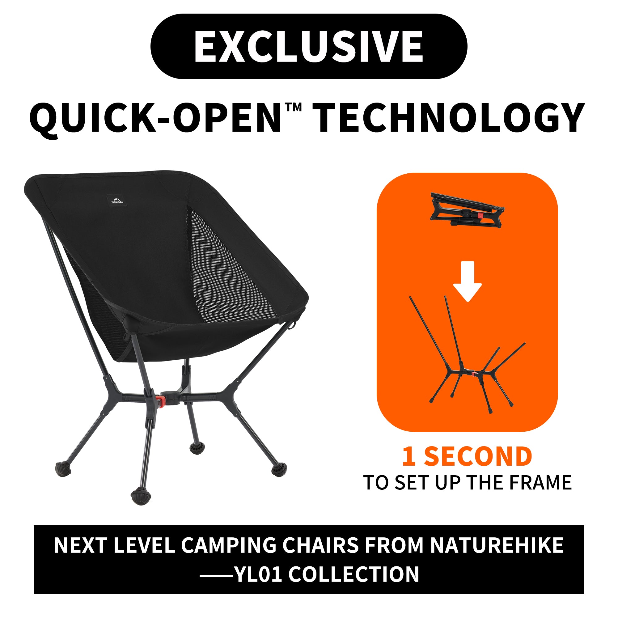 PeakLite™ YL01 Ultralight Foldable Camping Chair - Naturehike