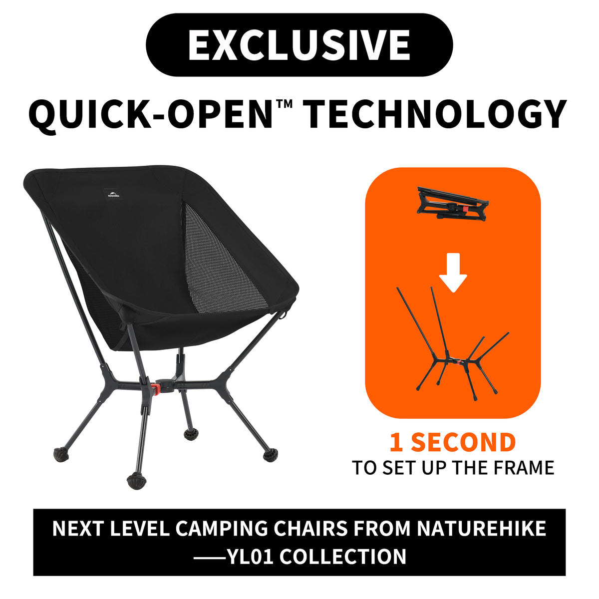 PeakLite™ YL01 Ultralight Foldable Camping Chair - Naturehike