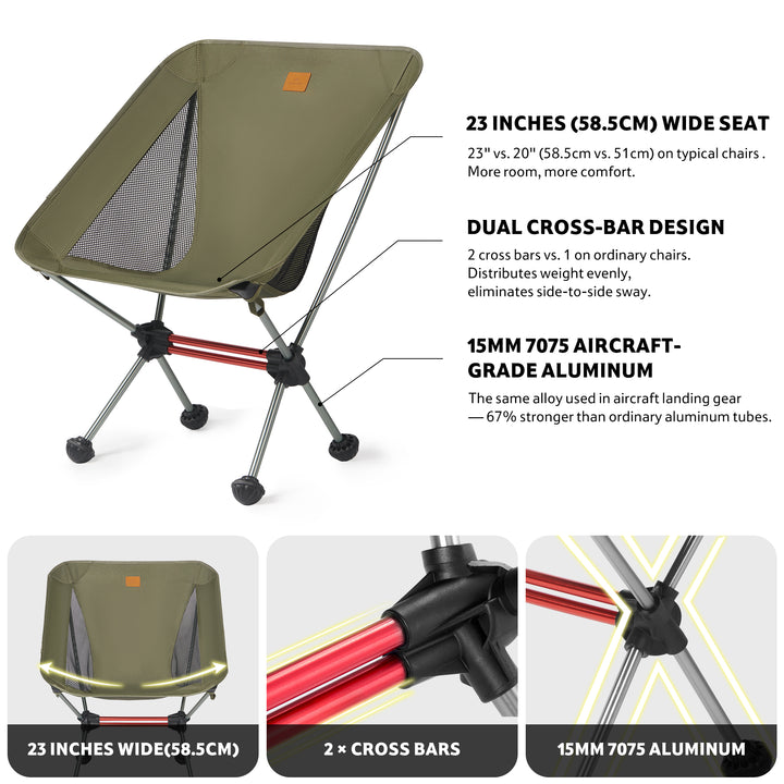 PeakLite™ YL02 Ultralight Foldable Camping Chair - Naturehike