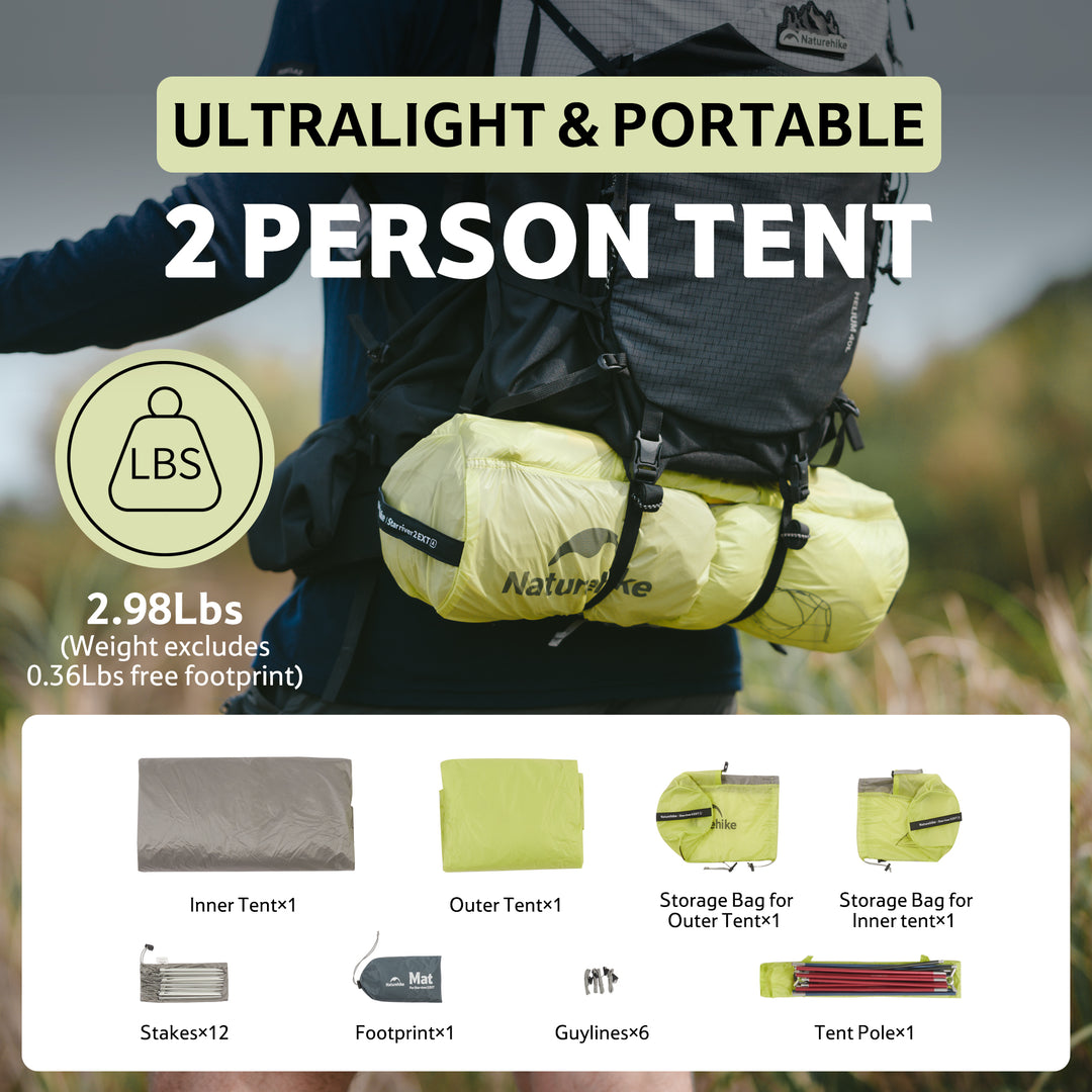 Star River™ EXT 2-Person Ultralight Backpacking Tent - Naturehike