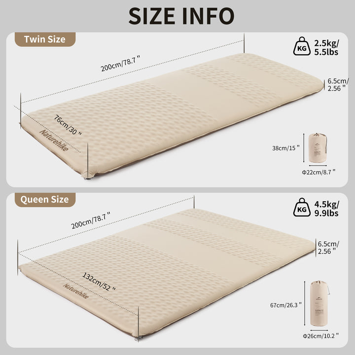 Yugu™ R5.4 Wide Self-Inflating Sleeping Pad - Naturehike