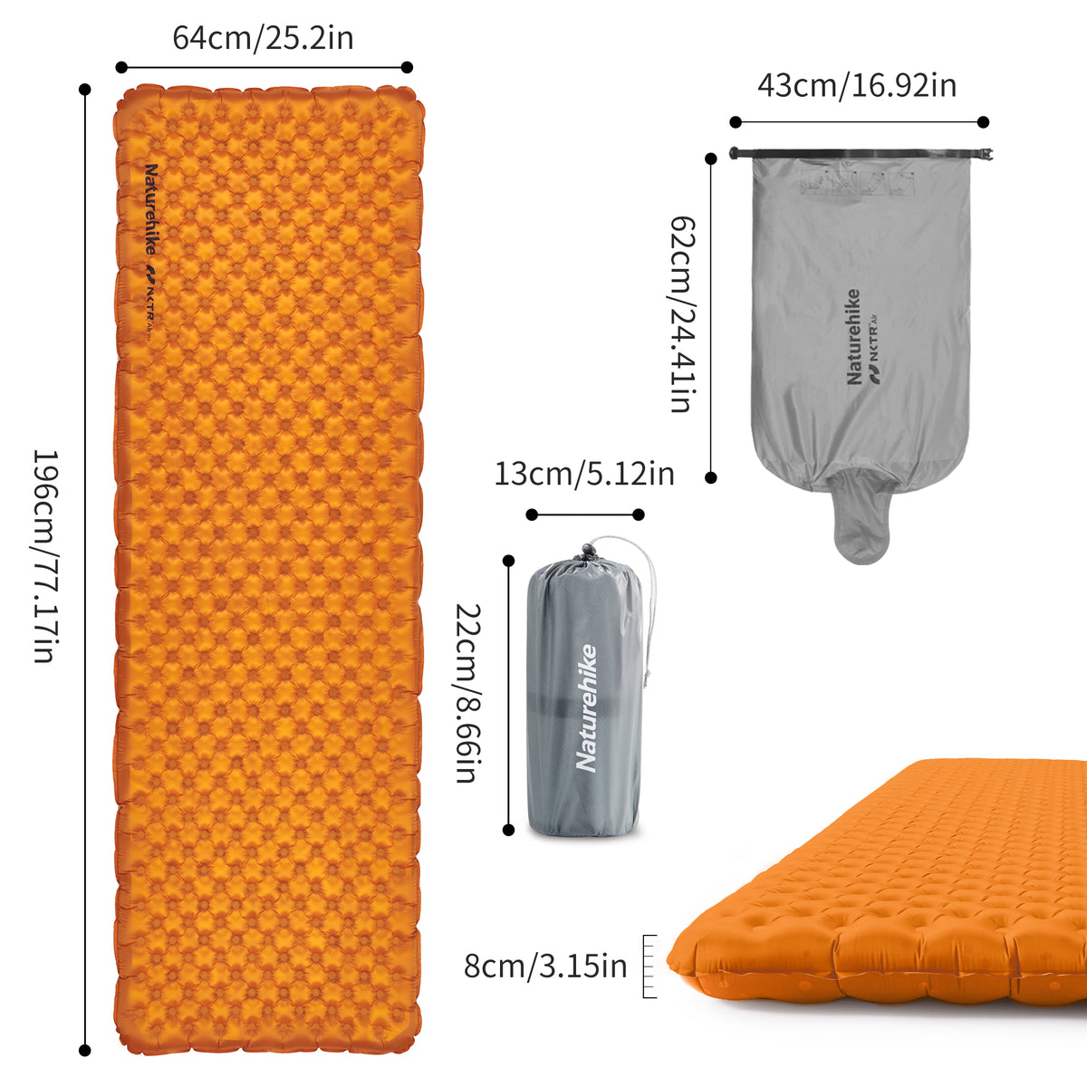TuYe™ R5.8 Ultralight Inflatable Pad - Naturehike