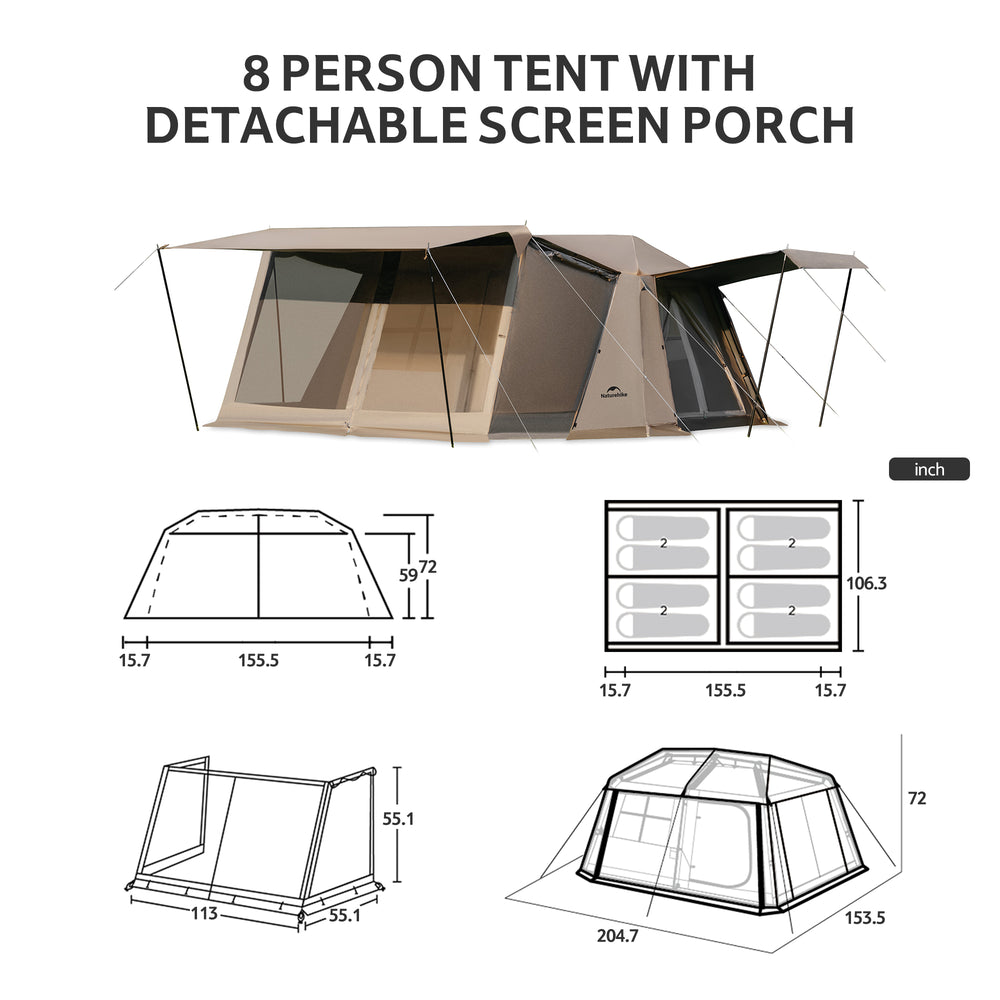 Village™ 13 Flagship 8-Person Instant Cabin Tent - Naturehike