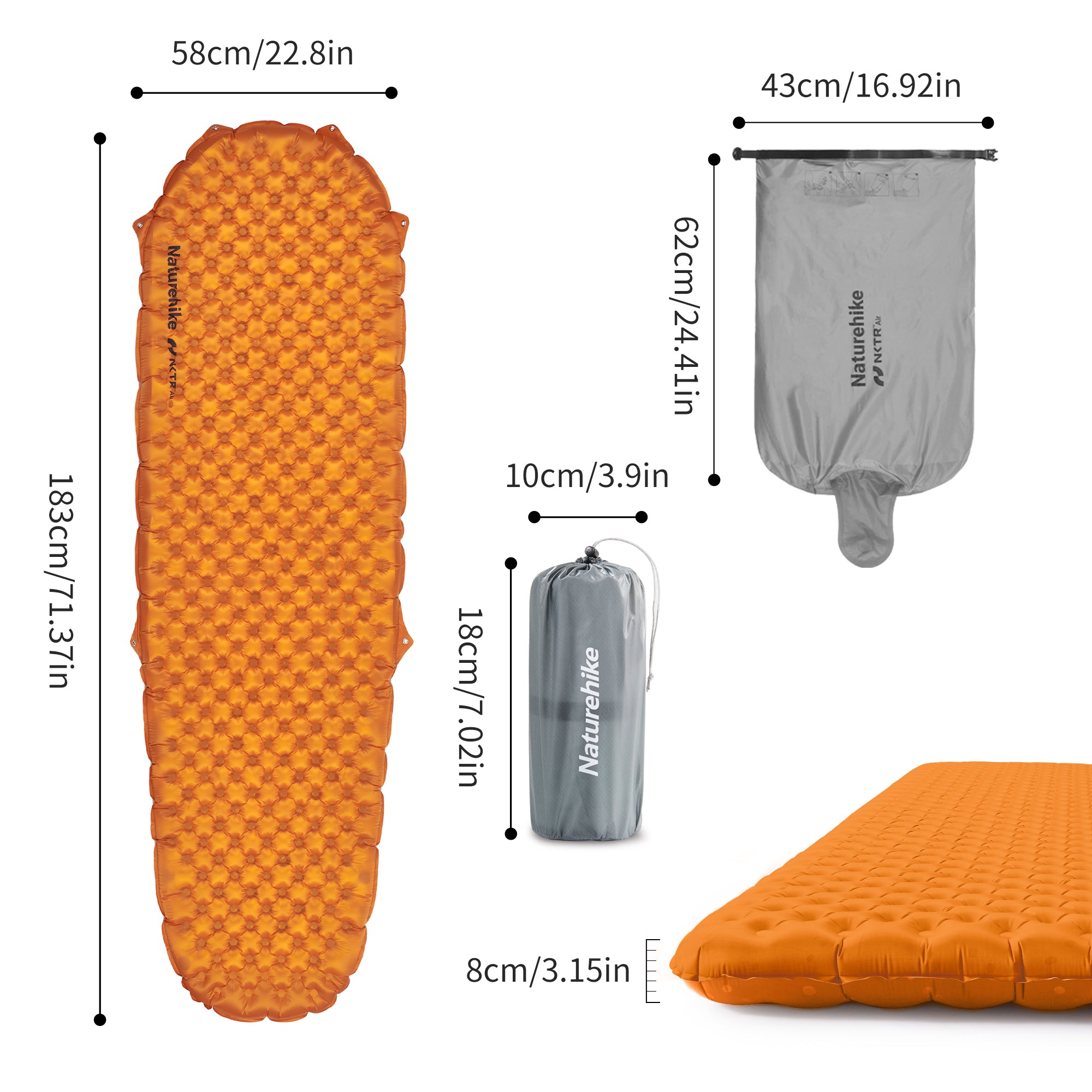 TuYe™ R5.8 Ultralight Inflatable Pad - Naturehike