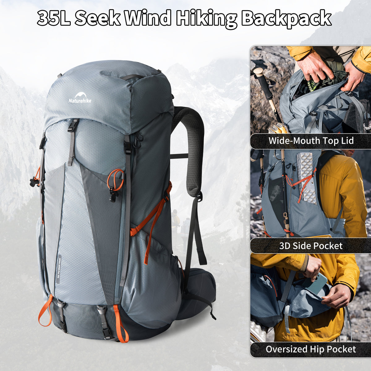 Seek Wind™ Pro Hiking Backpack - Naturehike