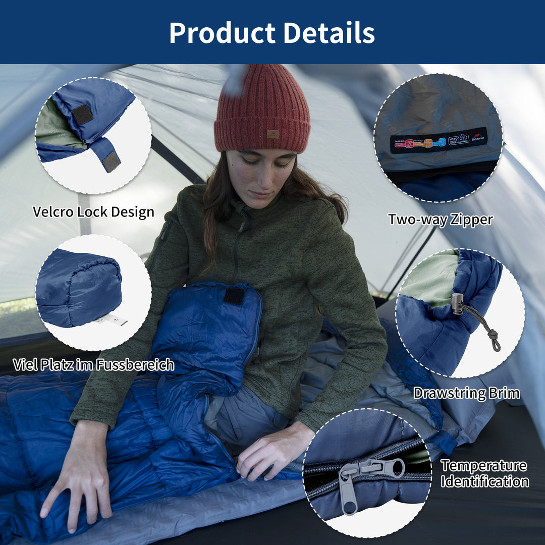 Mujin™ MJ300 Synthetic Mummy Sleeping Bag 39°F / 4°C - Naturehike
