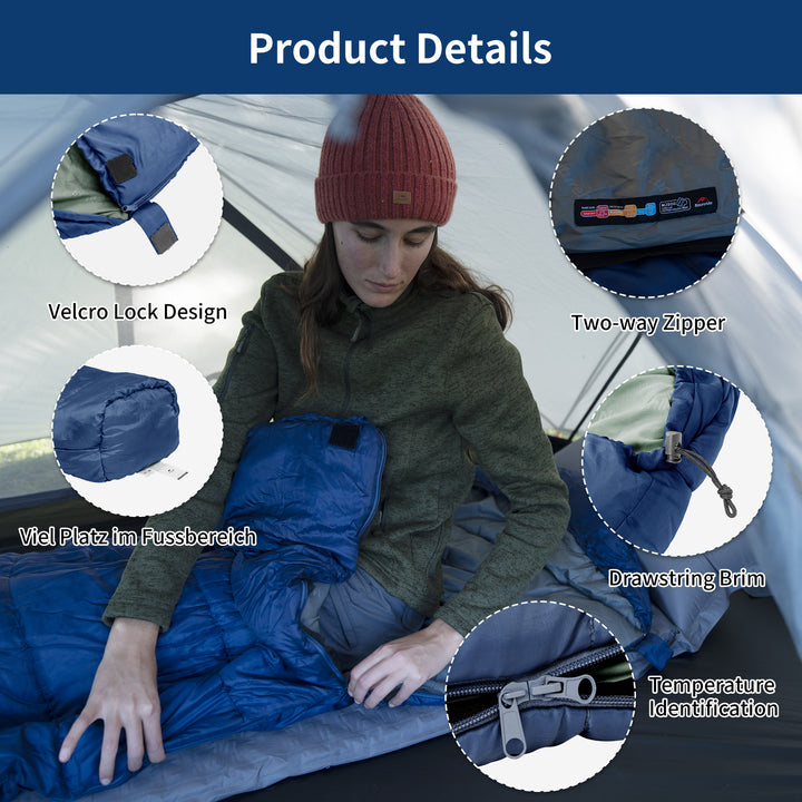 Mujin™ MJ300 Synthetic Mummy Sleeping Bag 39°F / 4°C - Naturehike