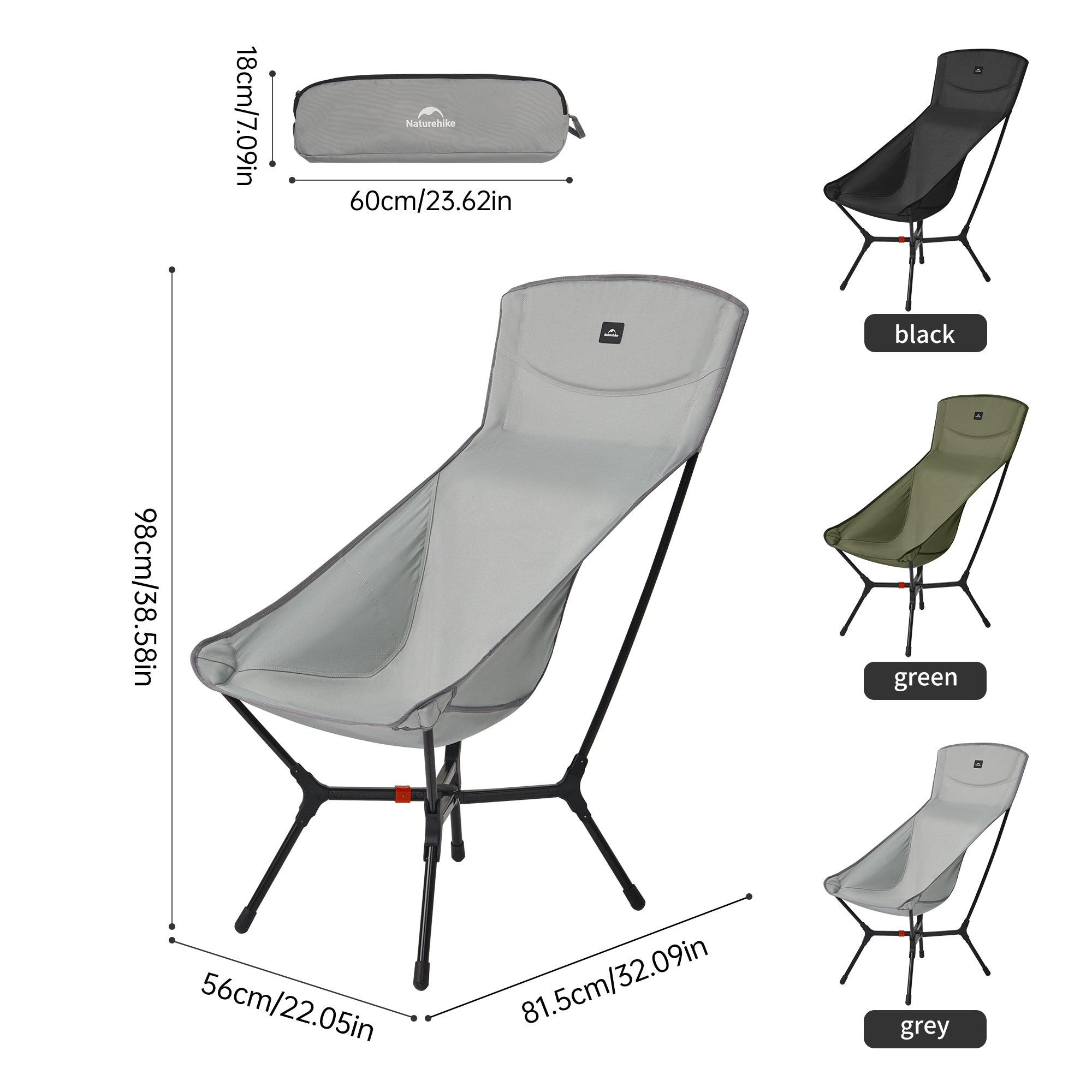 PeakLite™ YL01 Ultralight Foldable Camping Chair L - Naturehike