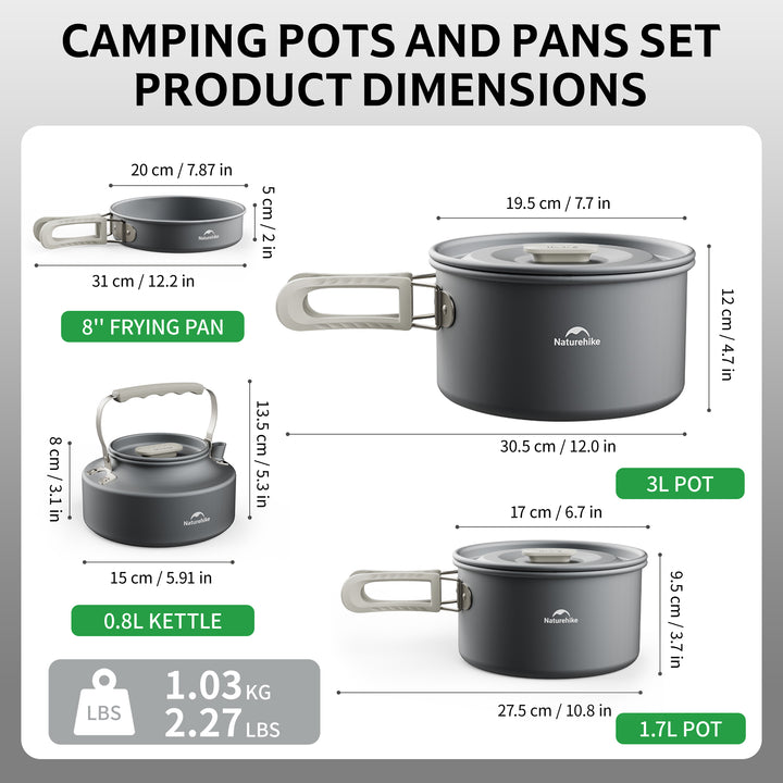 TrailCook™ Camping Aluminum Cookset - Naturehike