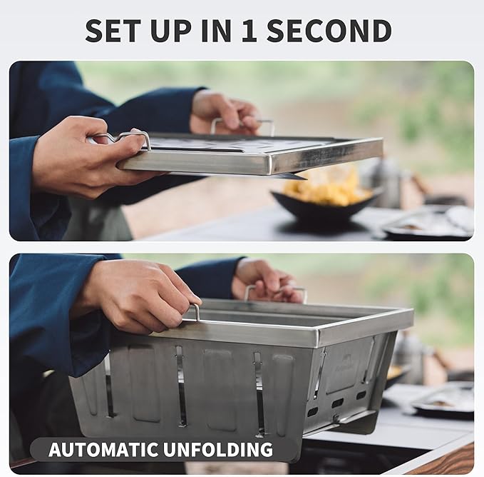FieldVale™ Stainless Steel Folding BBQ Grill - Naturehike