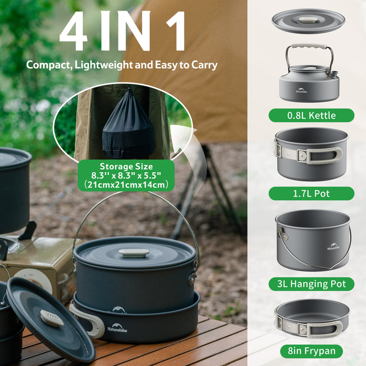 TrailCook™ Camping Aluminum Cookset - Naturehike