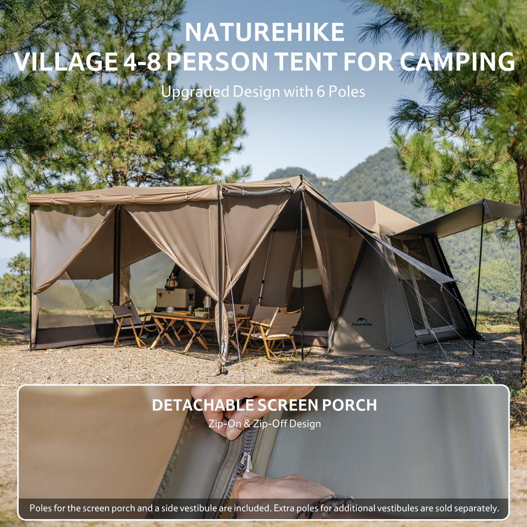 Village™ 13 Flagship PRO 8-Person Instant Cabin Tent - Naturehike