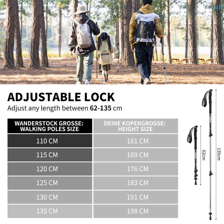 Sunlit™ 3-Section Aluminum Trekking Poles