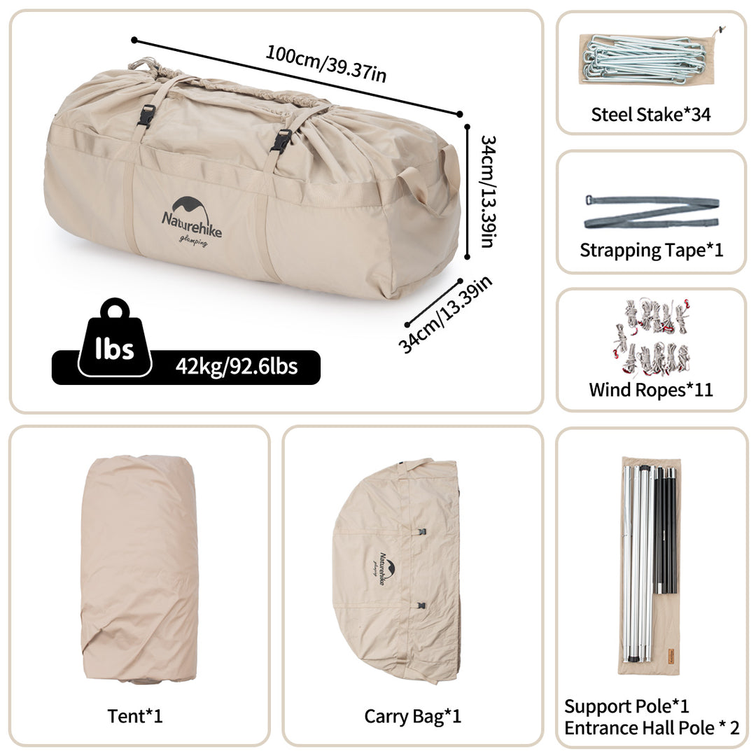 Brighten 20 6 Person Glamping Tent - Naturehike