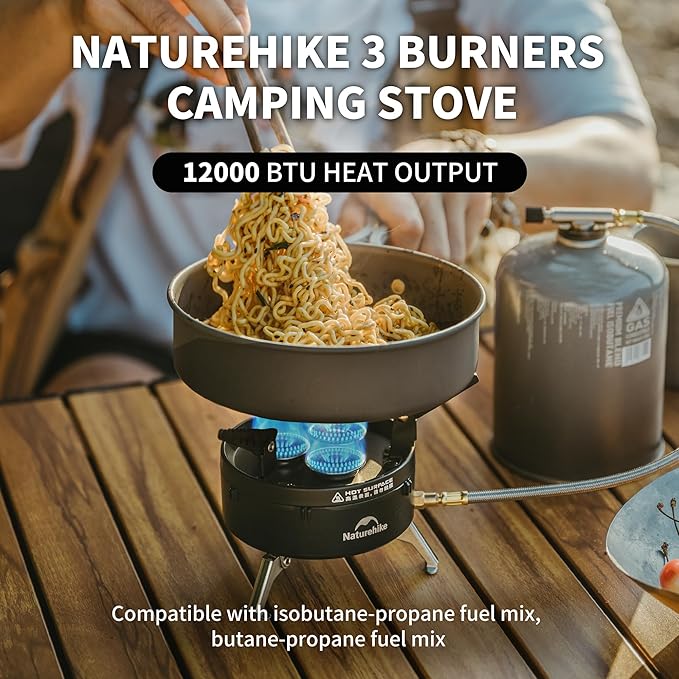 BlackStar™ High-Output Triple Burner Gas Stove - Naturehike