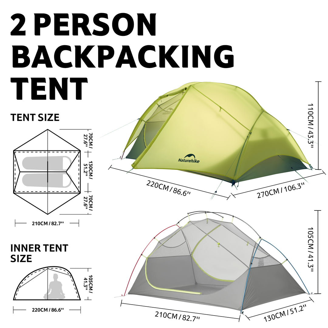 Star River™ EXT 2-Person Ultralight Backpacking Tent - Naturehike