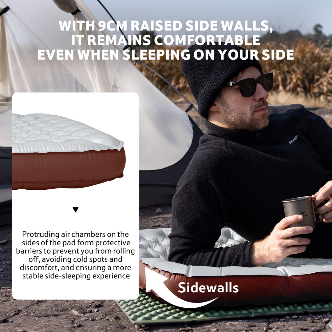 TuYe™ R5.8 Ultralight Inflatable Pad with Reinforced Sidewalls - Naturehike