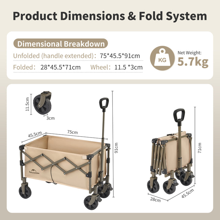 Lightweight Folding Camping Wagon - Naturehike