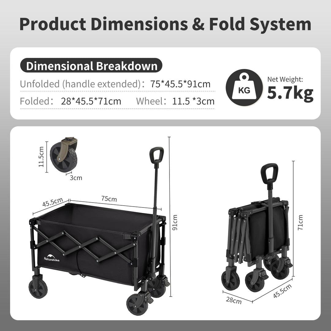 Lightweight Folding Camping Wagon - Naturehike
