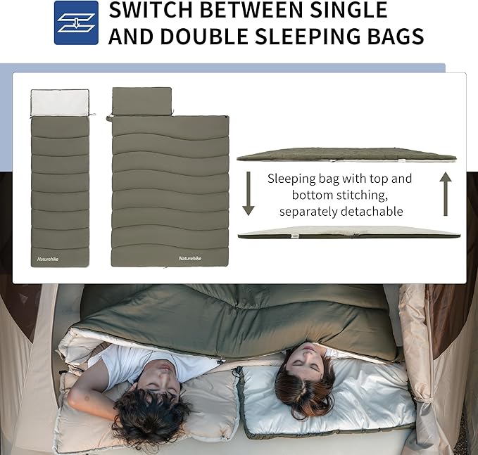Naturehike LD350 4 Season Spliceable Camping Sleeping Bag for Adults & Kids - Naturehike