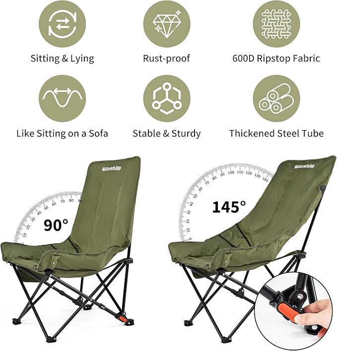 SeaStar™ High-Back Padded Camping Chair - Naturehike