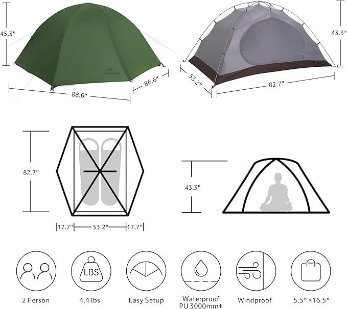 Cloud River™ Pro 2-Person 4-Season Backpacking Tent - Naturehike