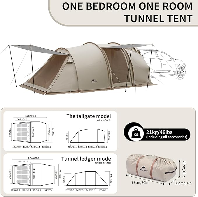 Naturehike Tunnel Camping Tent with Snow Skirt - Naturehike