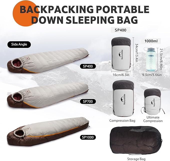 Snowbird™ SP400 Down Mummy Sleeping Bag 39°F / 3.8°C - Naturehike