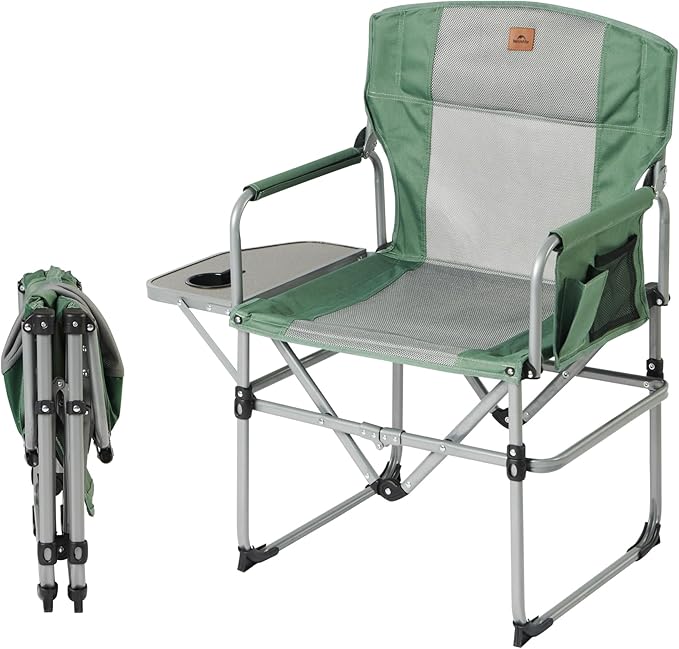 Naturehike Folding Camping Director Chair with Side Table and Storage Pockets - Naturehike