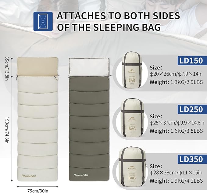 Naturehike LD250 Waterproof Sleeping Bag for All Seasons - Naturehike