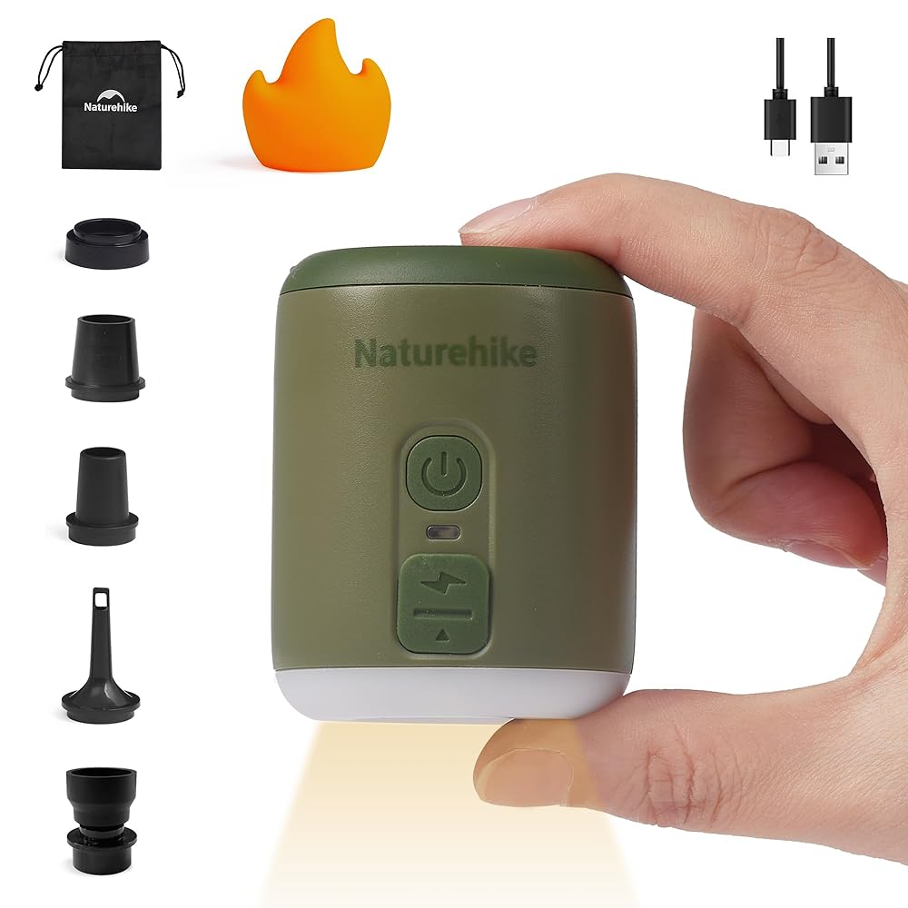 Naturehike Ultralight Mini Air Pump with Camping Light - Naturehike