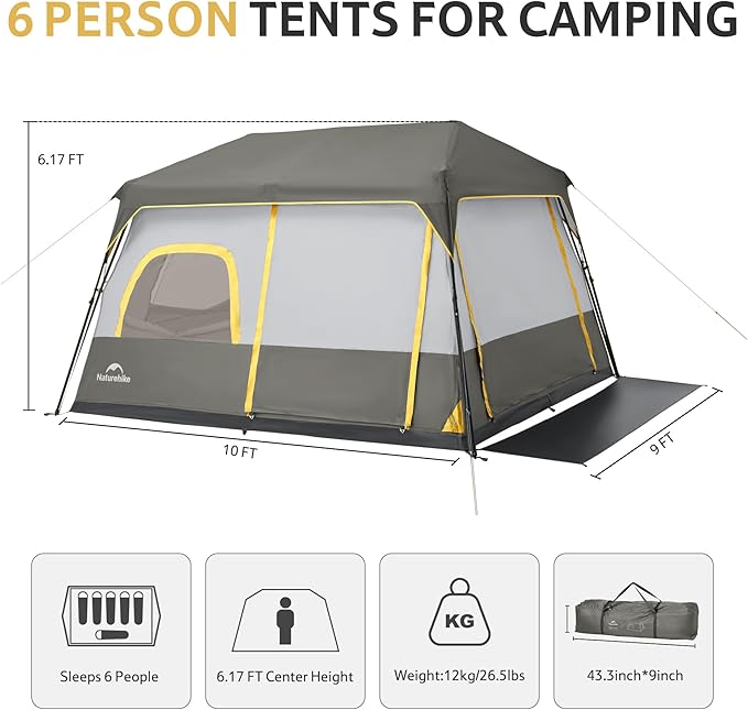 Cape™ 6-Person Pop-Up Camping Tent - Naturehike