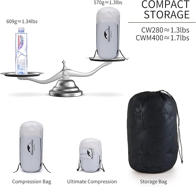 CW™280 Down Ultralight Sleeping Bag 51.9°F / 12°C - Naturehike