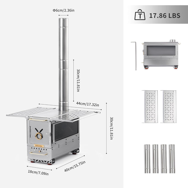 Icefield™ Tabletop Wood-Burning Stove with Chimney - Naturehike