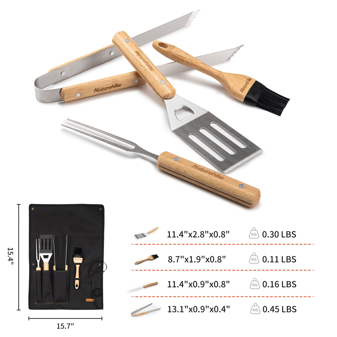 4-Piece Barbecue Tool Set - Naturehike