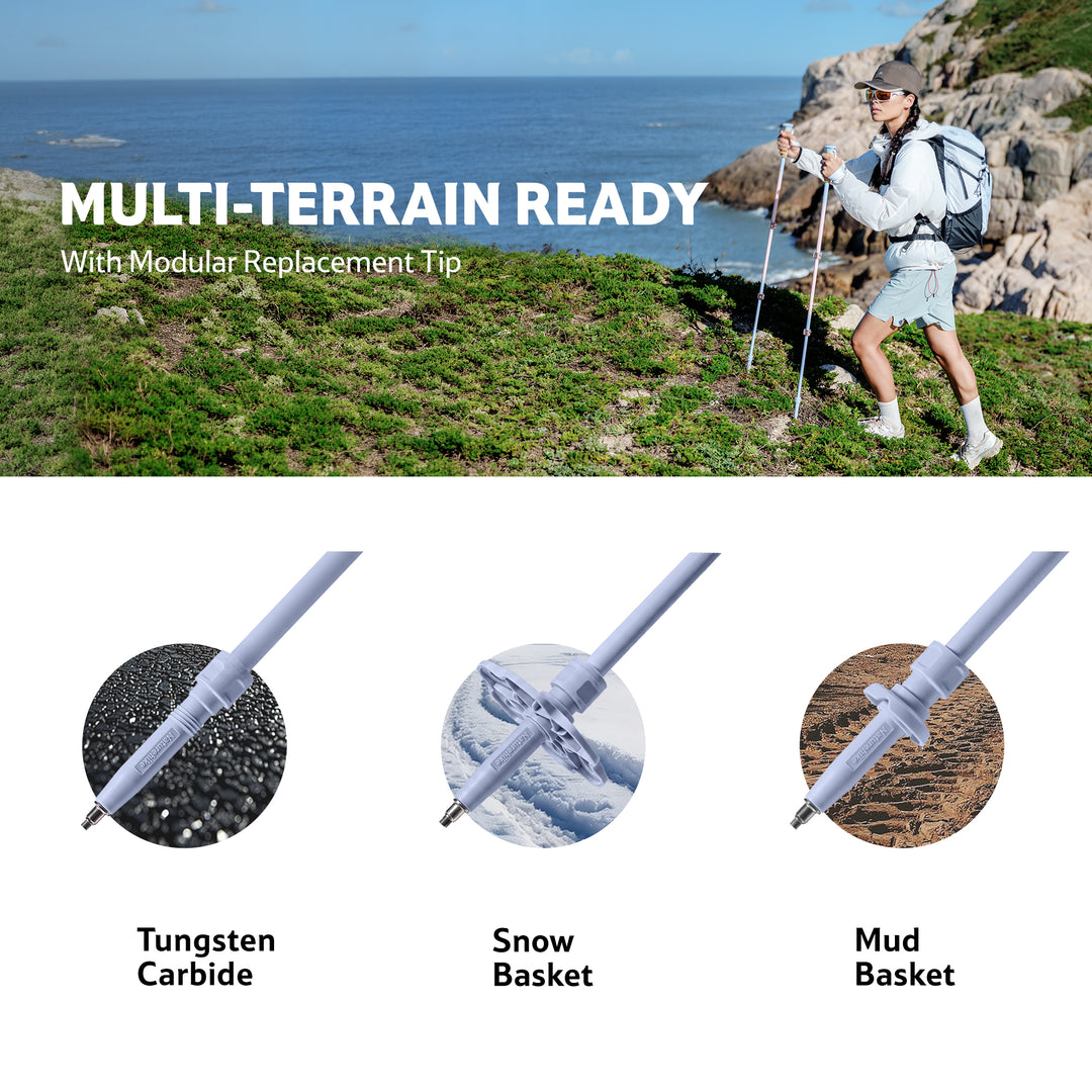 Sunsia™ EXT 3-Section Carbon Fiber Trekking Poles