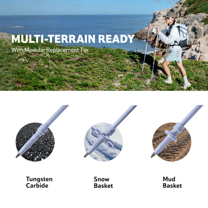 Sunsia™ EXT 3-Section Carbon Fiber Trekking Poles