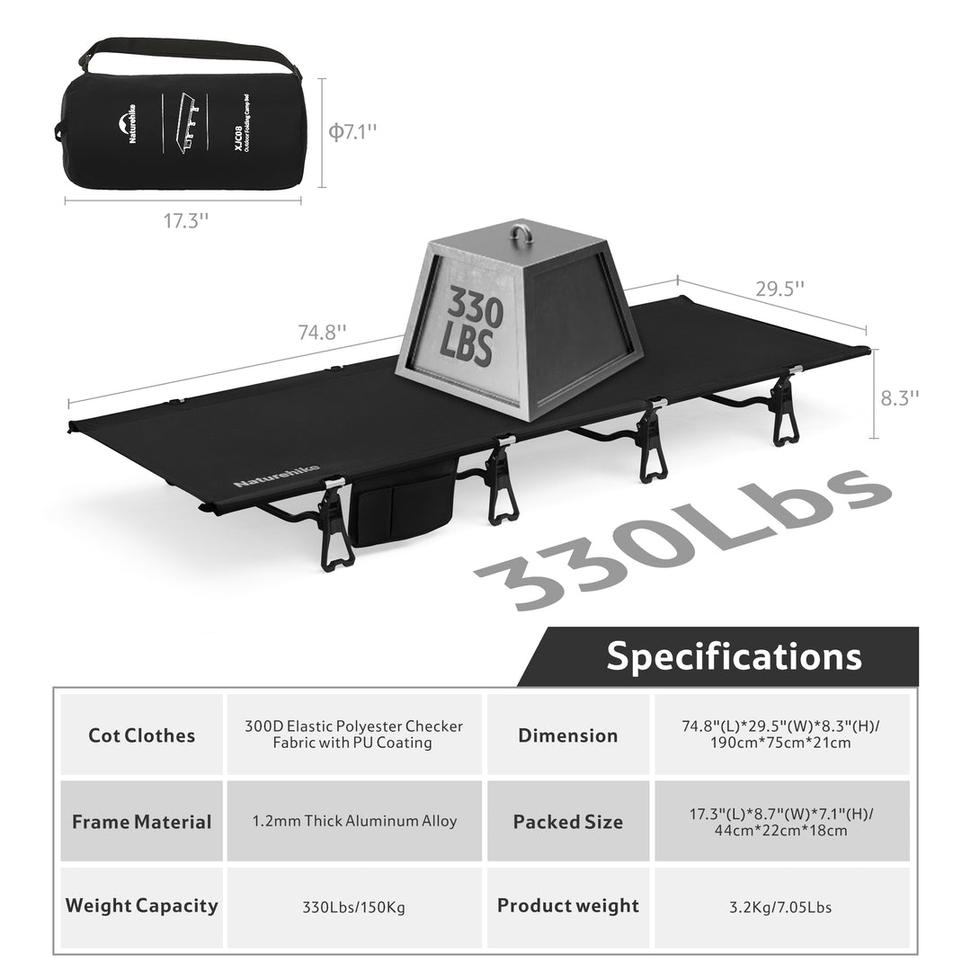 GreenField™ XJC08 Folding Camping Cot - Naturehike