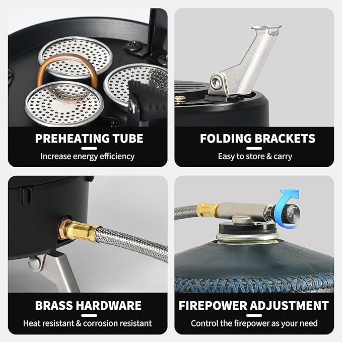 BlackStar™ High-Output Triple Burner Gas Stove - Naturehike