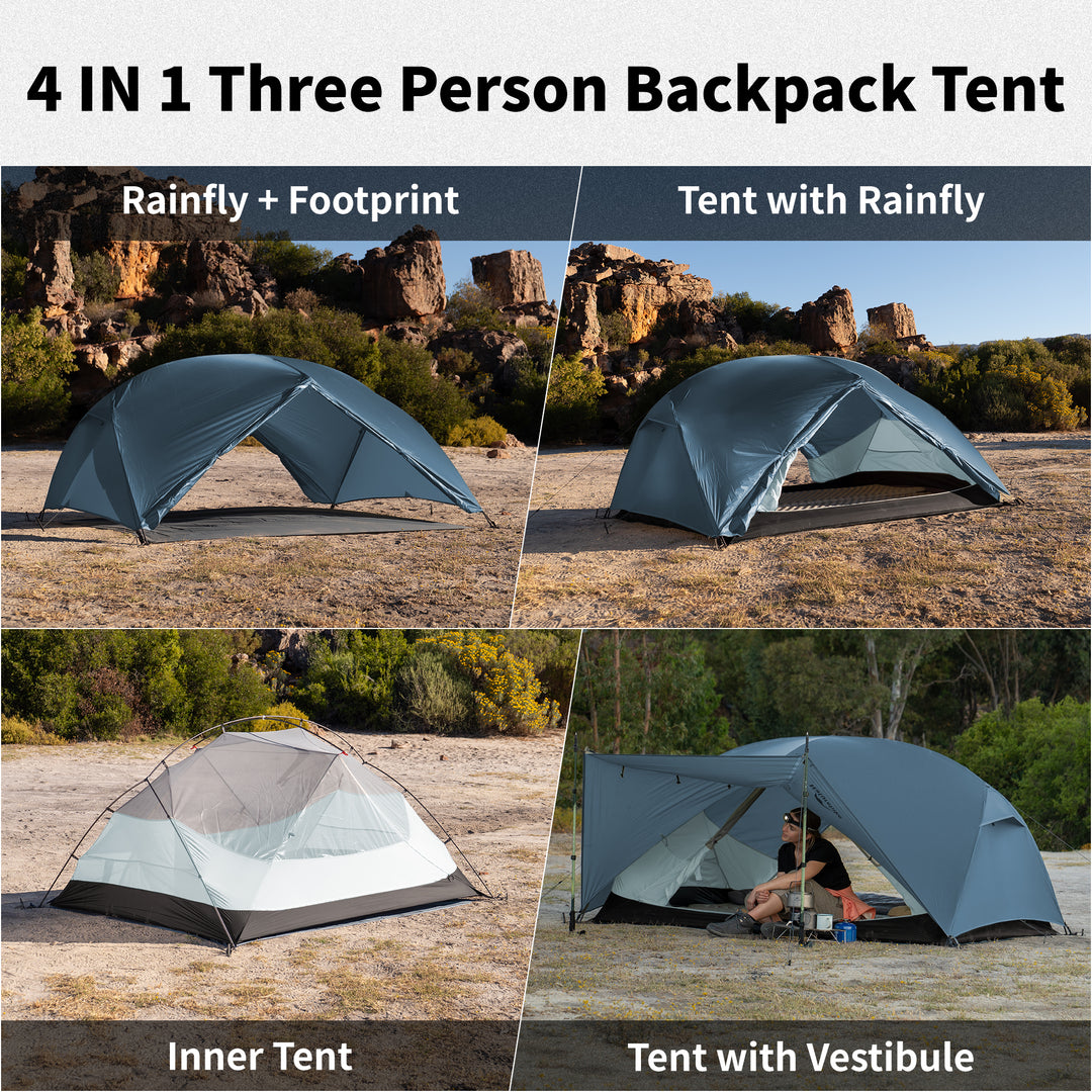 Mongar™ BASE 3-Person Backpacking Tent - Naturehike