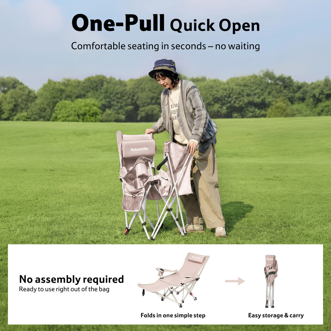 SeaStar™ High-Back Camping Chair with Footrest - Naturehike