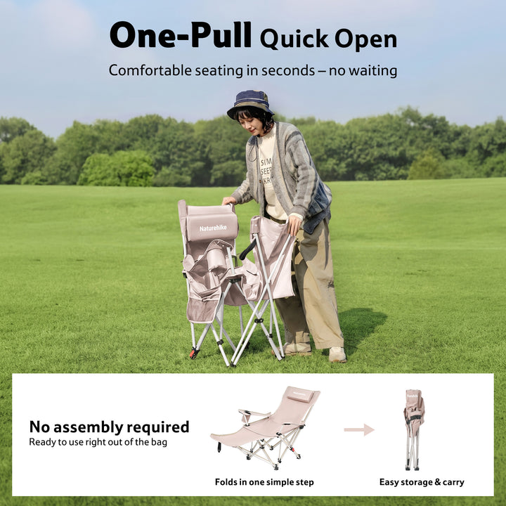 SeaStar™ High-Back Camping Chair with Footrest - Naturehike