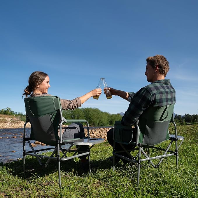 Naturehike Folding Camping Director Chair with Side Table and Storage Pockets - Naturehike